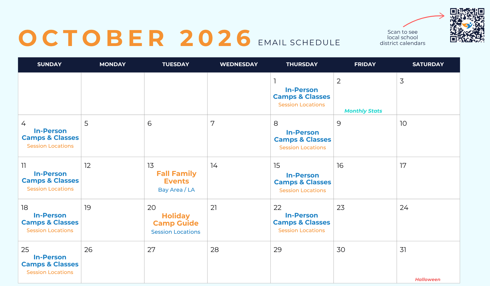 ActivityHero October 2026 calendar